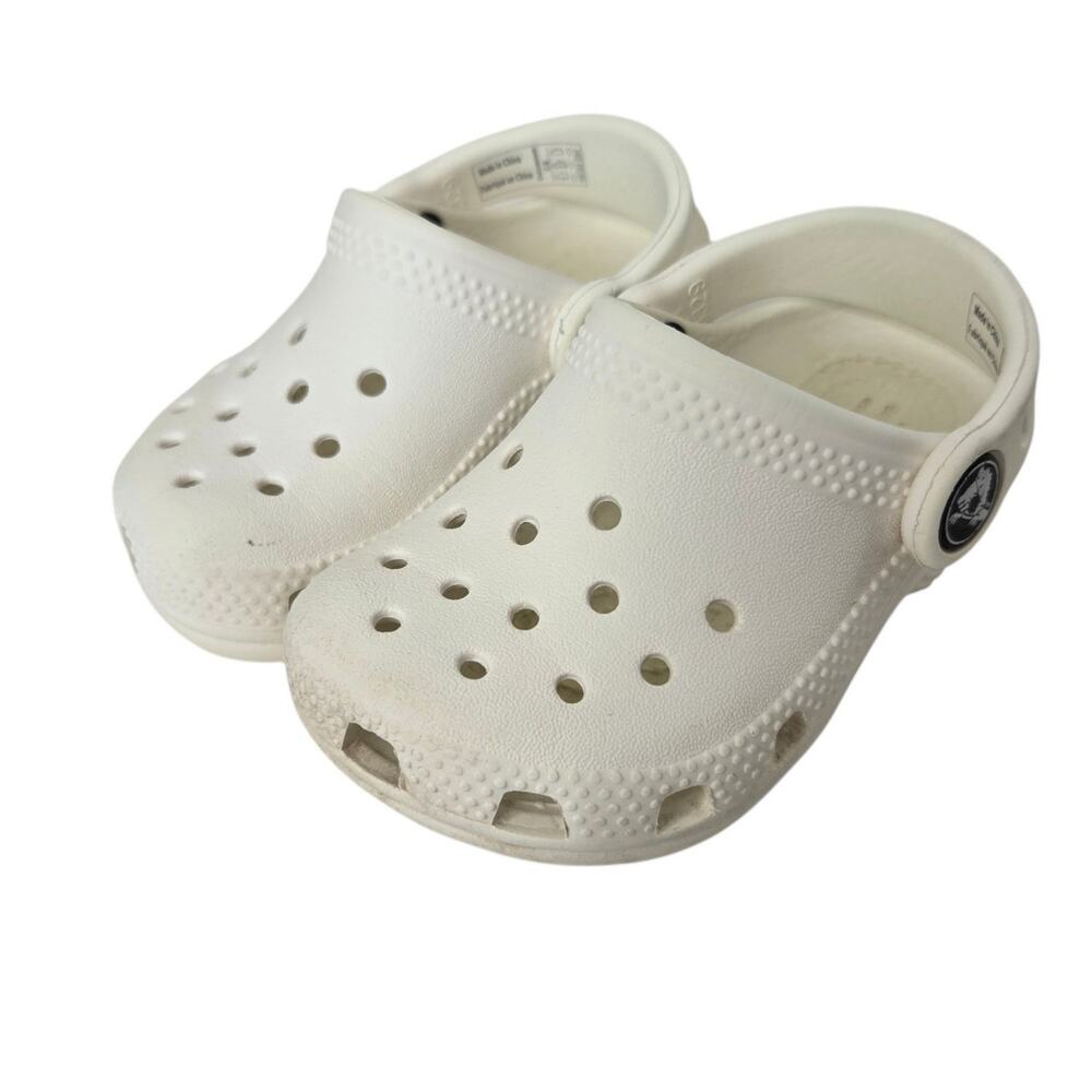 Crocs Toddler Classic Clogs White Little Kid Size 5 Lightweight Everyday Casual